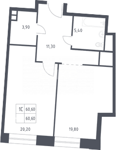 Фото №6: 2-комнатная квартира 69 м² - Москва, жилой комплекс Стремянный 2, пер. Стремянный, 2