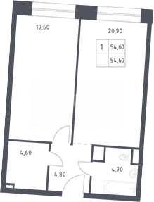 Фото №13: 2-комнатная квартира 69 м² - Москва, жилой комплекс Стремянный 2, пер. Стремянный, 2