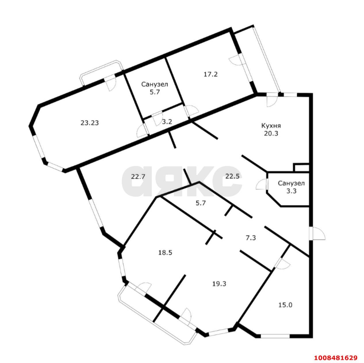 Фото №20: 5+-комнатная квартира 185&nbsp;м², 22/24&nbsp;эт. - Краснодар, Западный внутригородской округ, Фестивальный, мкр. ЖК Аврора, ул. Гаражная, 67
