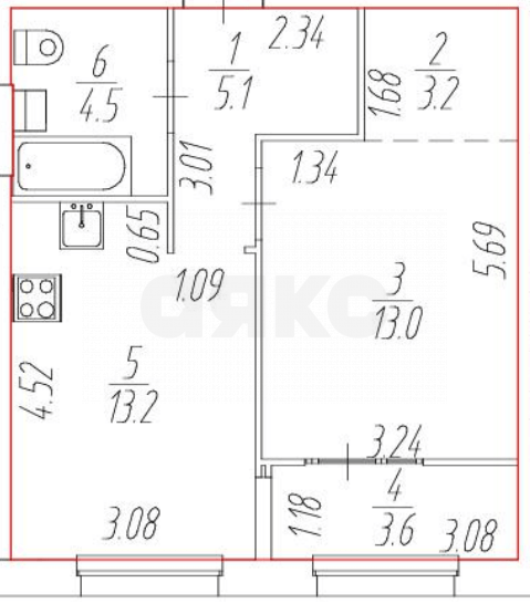 Фото №9: 2-комнатная квартира 42 м² - Пермь, жилой комплекс Погода, ул. Сапфирная, 12