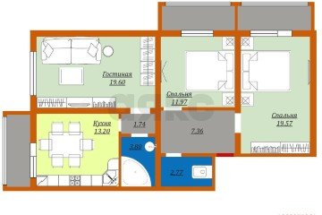 Фото №2: 3-комнатная квартира 80 м² - Краснодар, мкр. Микрохирургии глаза, ул. Академика Лукьяненко, 103