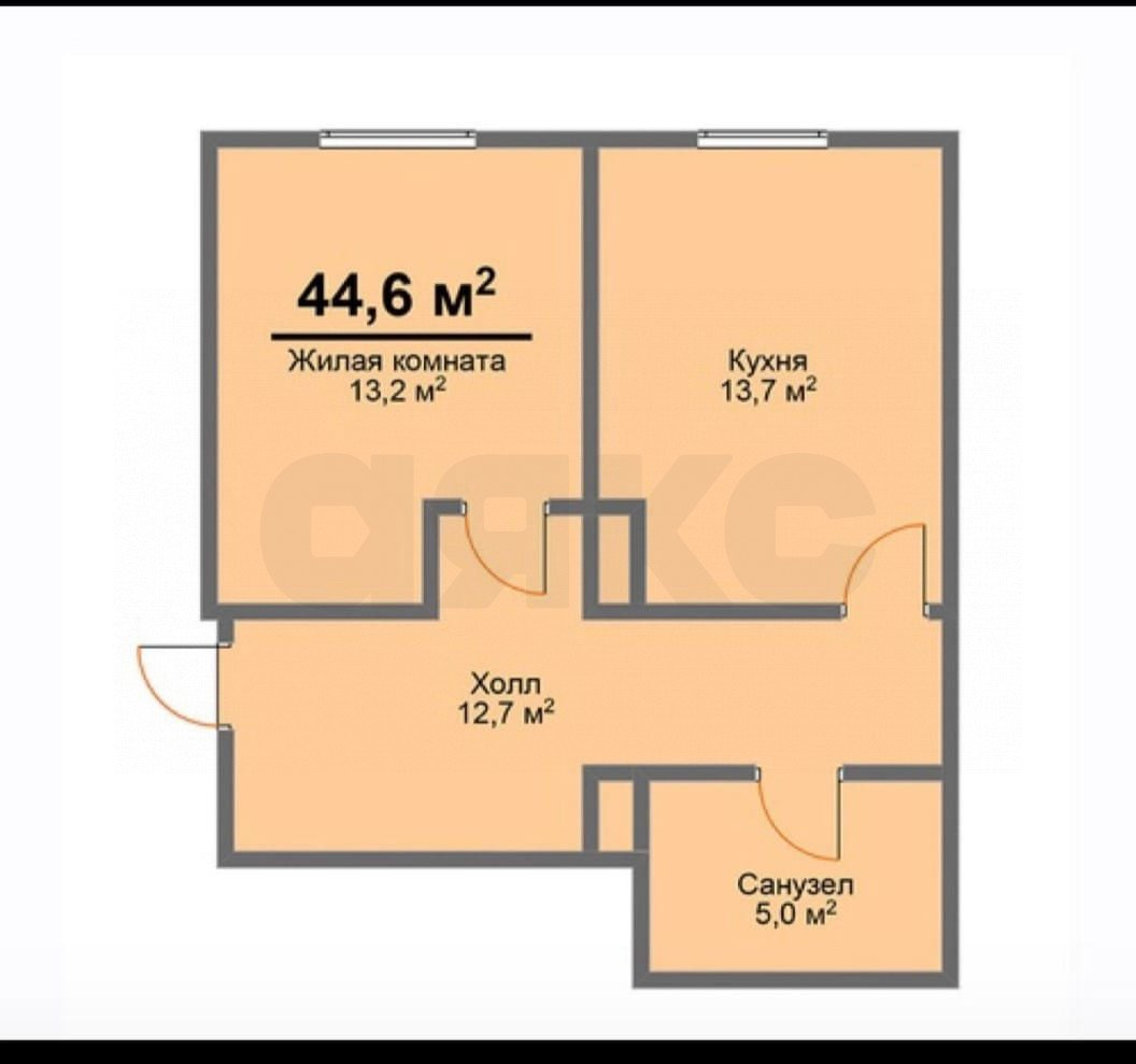 Фото №13: 1-комнатная квартира 44 м² - Куюки, 13-й квартал, 6