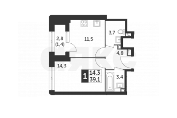 Фото №1: 2-комнатная квартира 40 м² - Москва, мкр. жилой комплекс Режиссёр, ул. Вильгельма Пика, 1