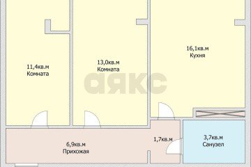 Фото №2: 2-комнатная квартира 52 м² - Яблоновский, ул. Тургеневское Шоссе, 1Гк1