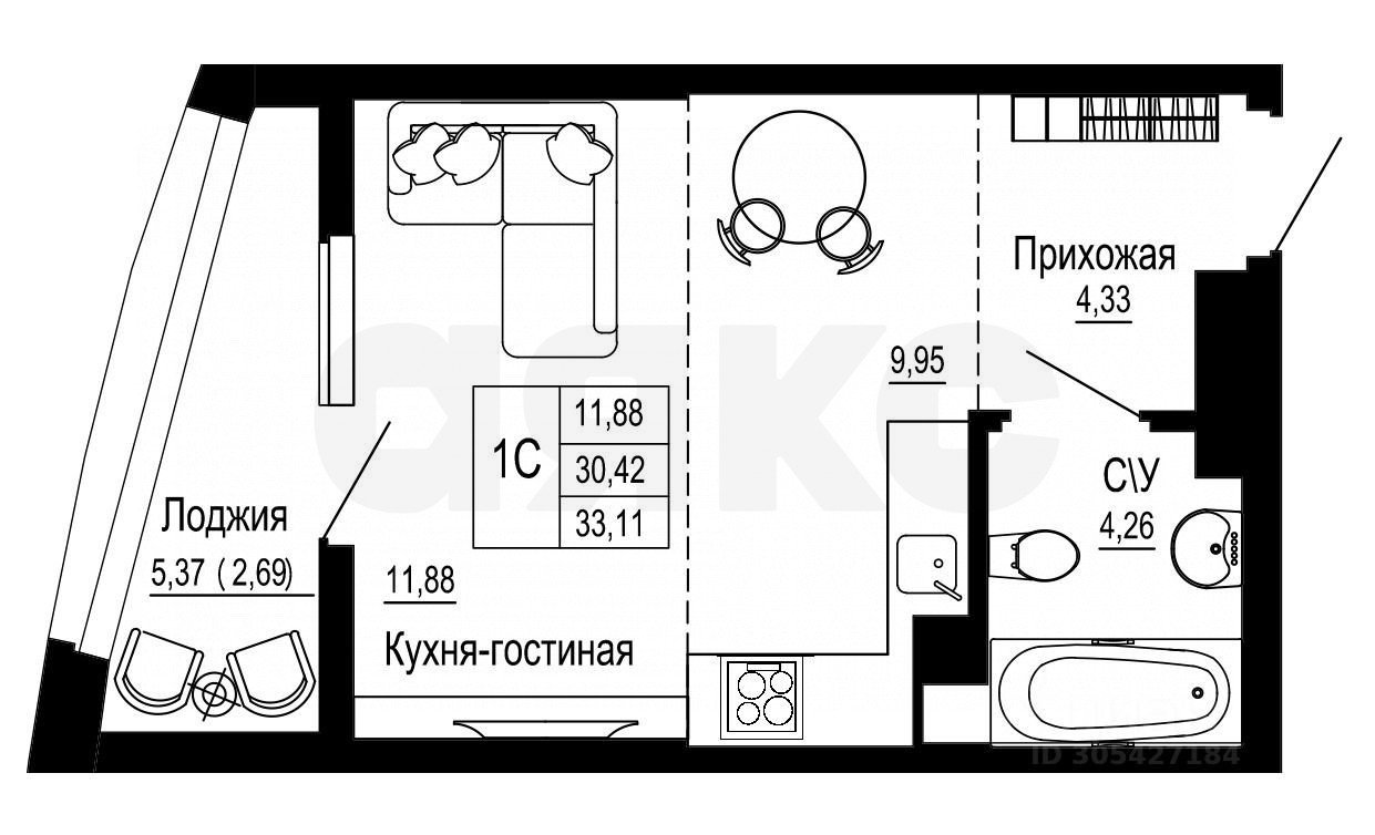 Фото №1: Студия 33 м² - Ростов-на-Дону, Западный, ул. Привокзальная площадь, 3