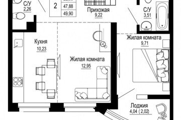 Фото №1: 2-комнатная квартира 50 м² - Ростов-на-Дону, мкр. Западный, ул. Привокзальная площадь, 3