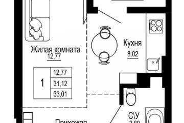 Фото №1: 1-комнатная квартира 33 м² - Ростов-на-Дону, мкр. Западный, ул. Привокзальная площадь, 3