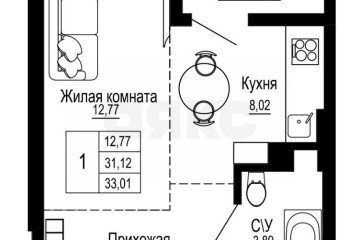 Фото №1: 1-комнатная квартира 33 м² - Ростов-на-Дону, мкр. Западный, ул. Привокзальная площадь, 3