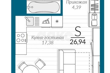 Фото №4: Студия 26 м² - Тула, мкр. жилой комплекс Выше, 