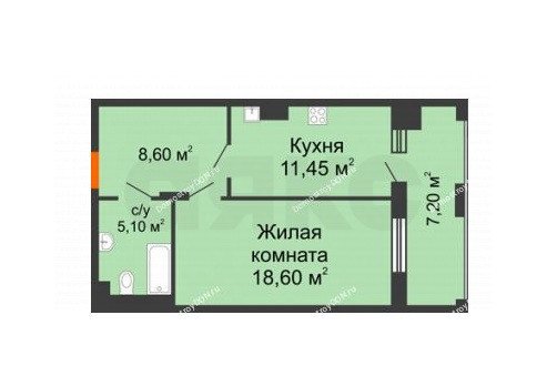 Фото №11: 1-комнатная квартира 52 м² - Ростов-на-Дону, жилой комплекс Симфония, ул. Спартаковская, 20