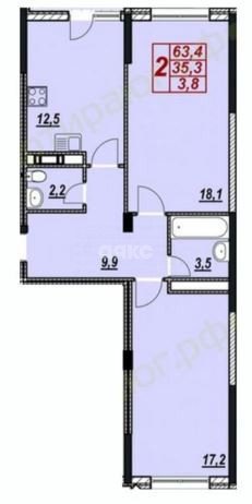 Фото №23: 2-комнатная квартира 67 м² - Анапа, жилой комплекс Лазурный, ул. Крестьянская, 27к2