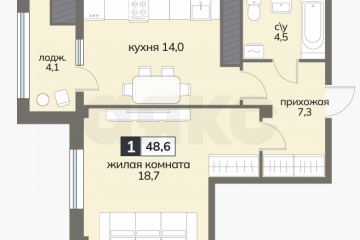 Фото №5: 1-комнатная квартира 48 м² - Ставрополь, мкр. 204-й квартал, ул. Серова, 468/3