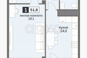 Фото №5: 1-комнатная квартира 51 м² - Ставрополь, мкр. 204-й квартал, ул. Серова, 468/3