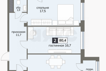 Фото №5: 2-комнатная квартира 80 м² - Ставрополь, мкр. 204-й квартал, ул. Серова, 468/3