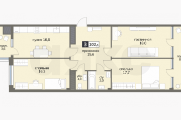 Фото №5: 3-комнатная квартира 102 м² - Ставрополь, мкр. 204-й квартал, ул. Серова, 468/3