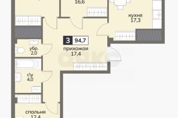 Фото №3: 3-комнатная квартира 94 м² - Ставрополь, мкр. 204-й квартал, ул. Серова, 468/3