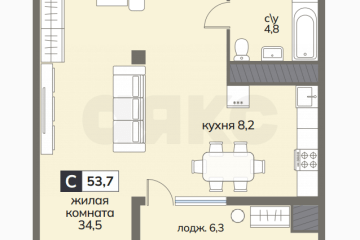 Фото №2: Студия 53 м² - Ставрополь, мкр. 204-й квартал, ул. Серова, 468/3