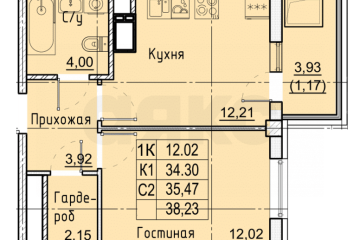 Фото №5: 1-комнатная квартира 38 м² - Ставрополь, мкр. ЖК Фруктовый Сад, ул. Западный Обход, 50А