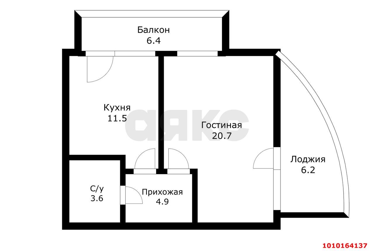 Фото №5: 1-комнатная квартира 45 м² - Краснодар, жилой комплекс Кино, ул. Уральская, 100