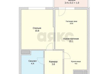 Фото №4: 1-комнатная квартира 37 м² - Краснодар, мкр. жилой комплекс Ракурс, ул. имени Героя Ростовского, 8к3