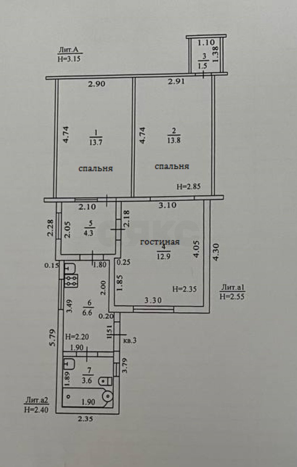 Фото №34: 3-комнатная квартира 56 м² - Темрюк, ул. Мира, 108/1