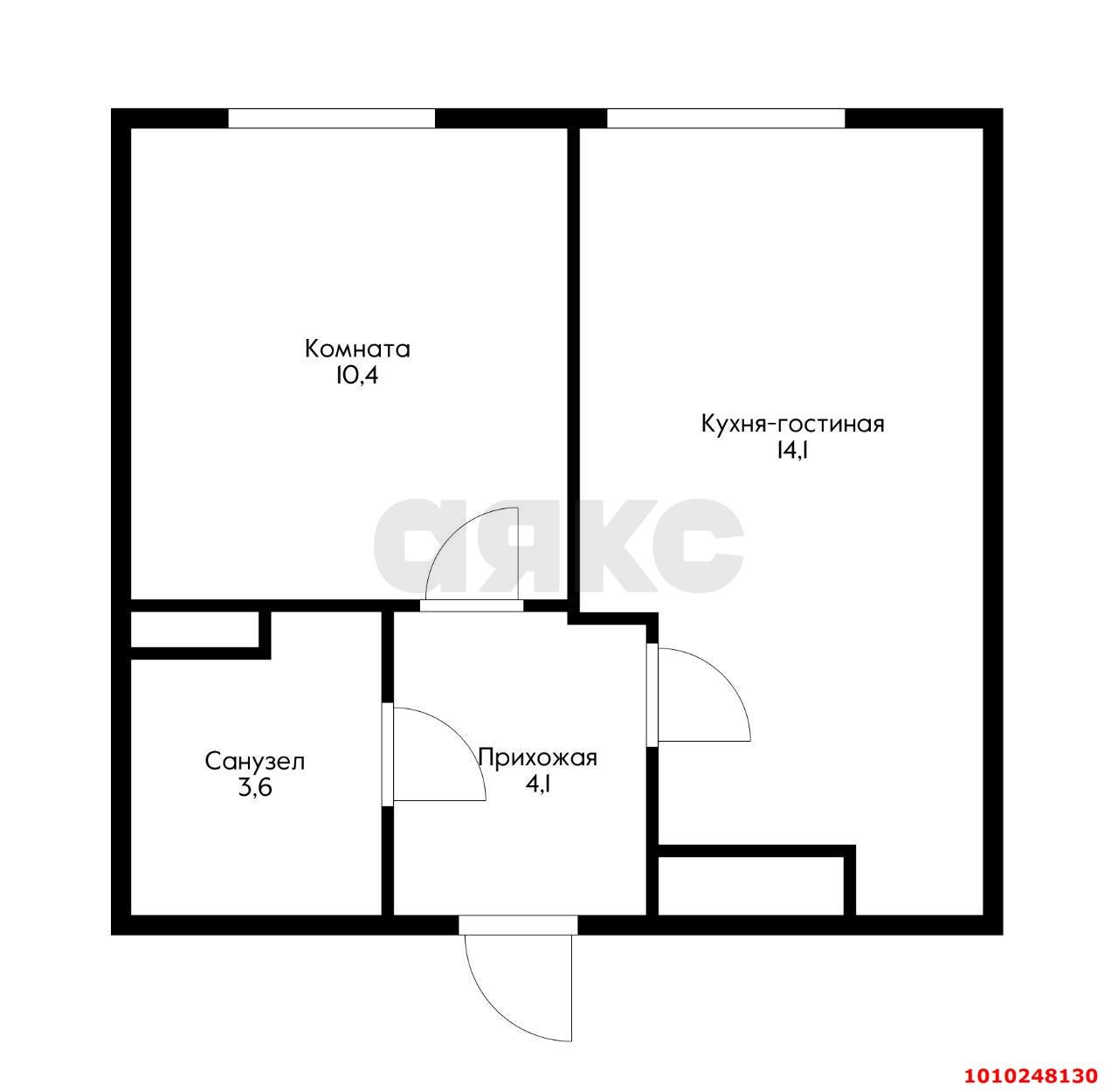 Фото №5: 1-комнатная квартира 32 м² - Новая Адыгея, жилой комплекс Баланс, ул. Береговая, 1к3