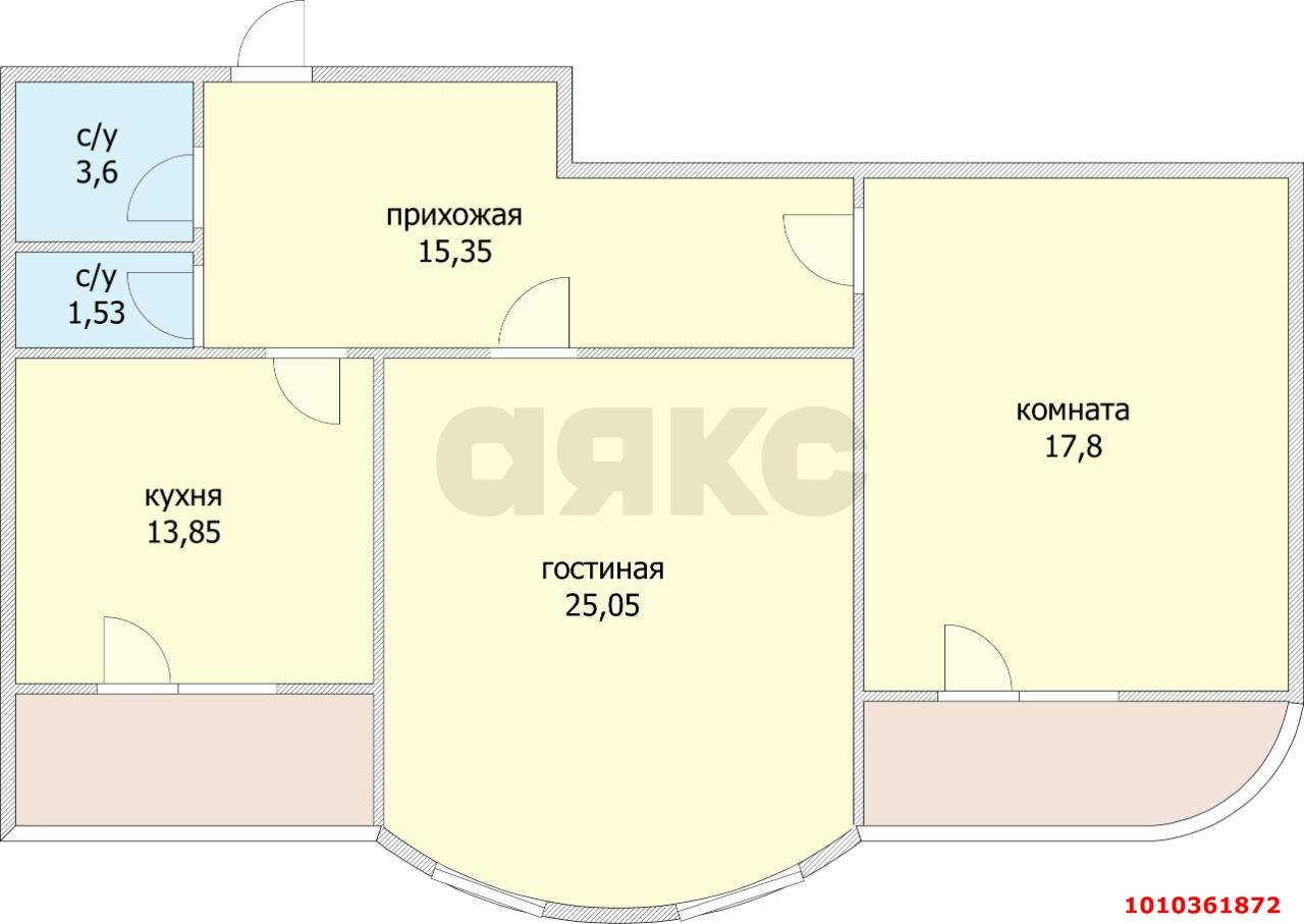 Фото №13: 2-комнатная квартира 77 м² - Краснодар, Фестивальный, ул. Монтажников, 10