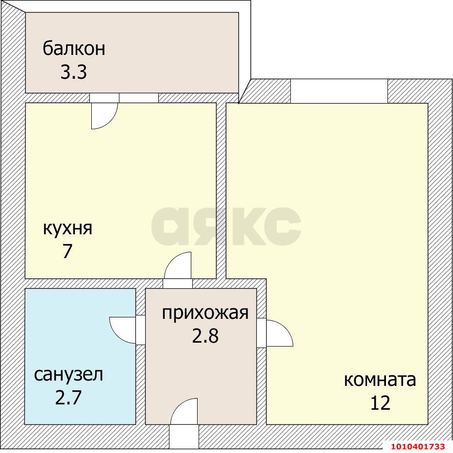 Фото №12: 1-комнатная квартира 28 м² - Новая Адыгея, жилой комплекс Дарград, ул. Тургеневское шоссе, 33/3к20