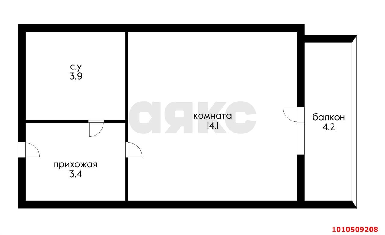 Фото №2: Студия 22&nbsp;м², 3/5&nbsp;эт. - Новая Адыгея, мкр. жилой комплекс Мега, ул. Бжегокайская, 90/2к12