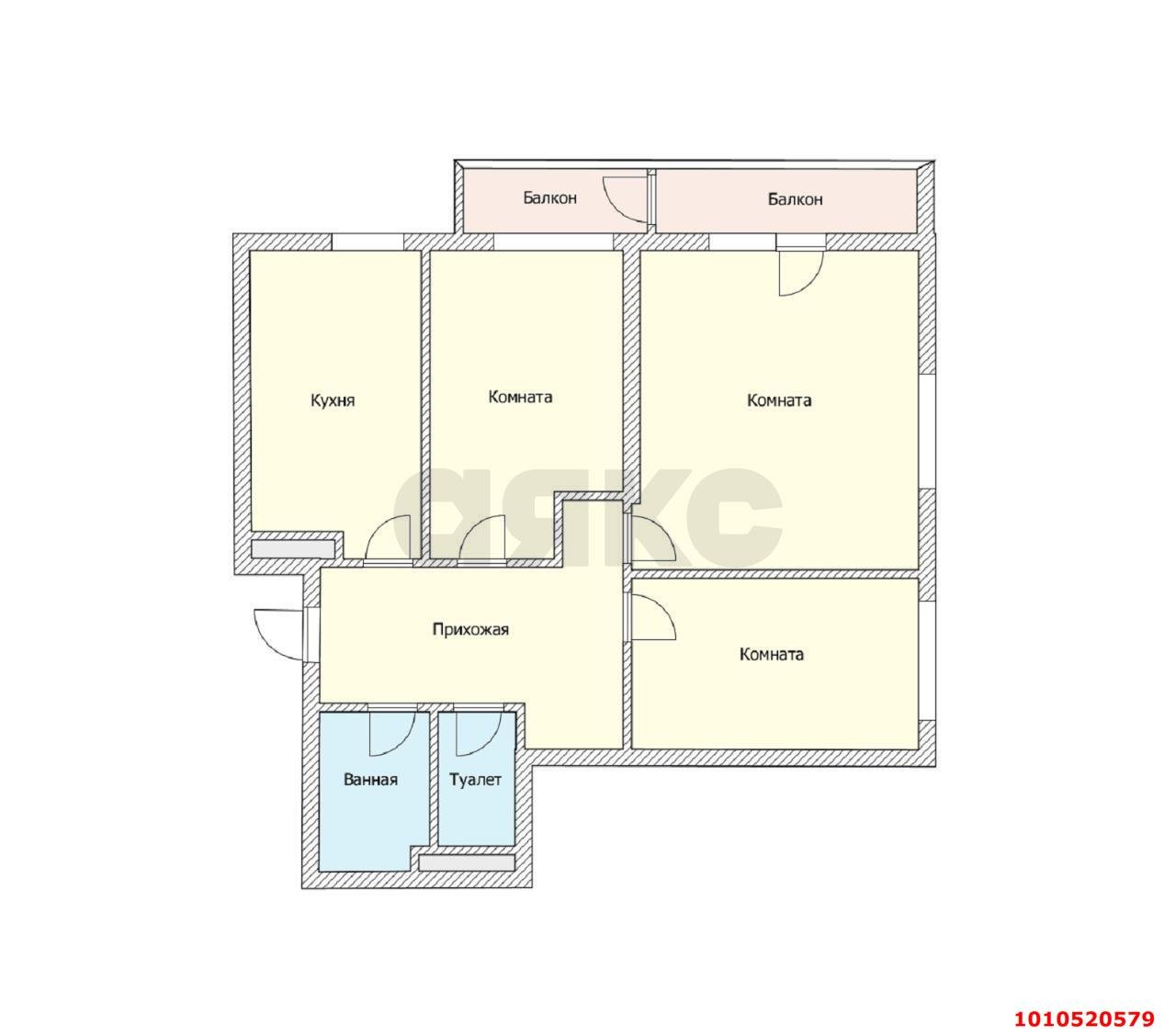 Фото №11: 3-комнатная квартира 78 м² - Краснодар, жилой комплекс Легенда, ул. имени 40-летия Победы, 139