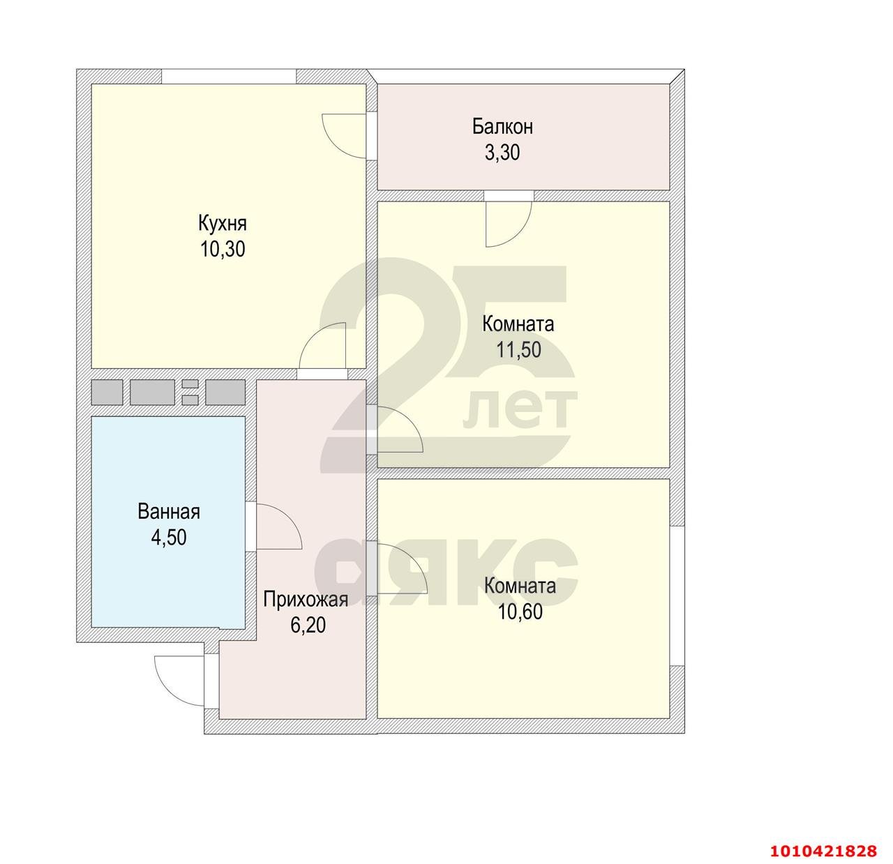 Фото №2: 2-комнатная квартира 48 м² - Краснодар, жилой комплекс Самолёт, ул. Западный Обход, 39/2