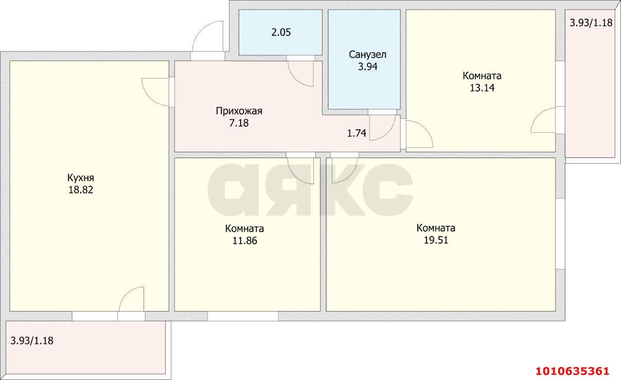 Фото №7: 3-комнатная квартира 80 м² - Краснодар, Молодёжный, ул. Душистая, 25