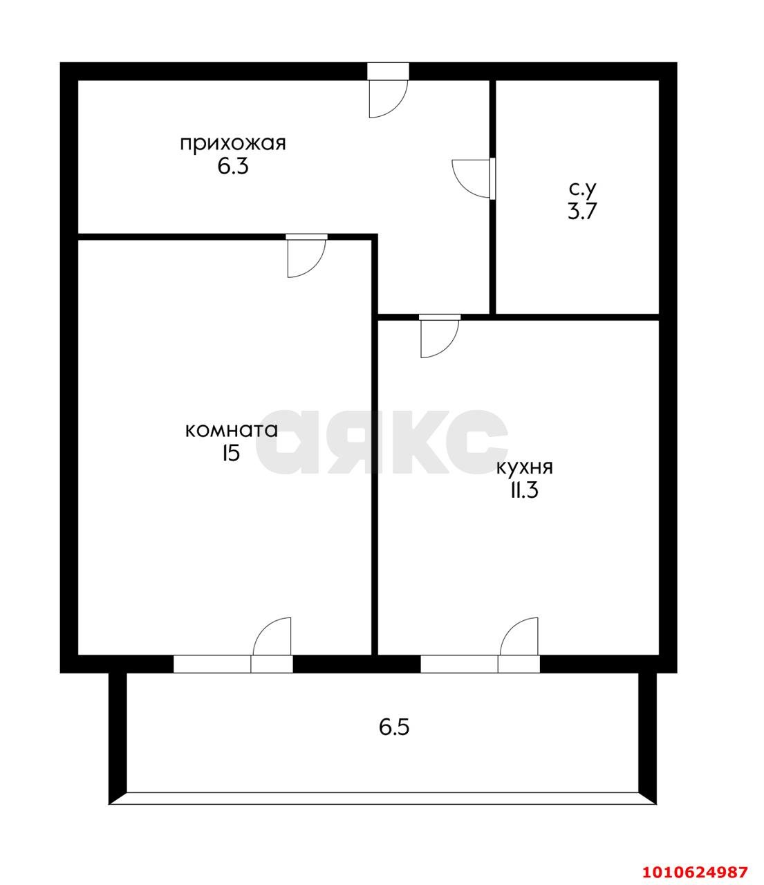 Фото №10: 1-комнатная квартира 44 м² - Новая Адыгея, жилой комплекс Виноград 2, ул. Бжегокайская, 25/1к13