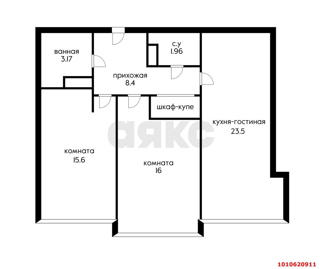 Фото №15: 3-комнатная квартира 70 м² - Краснодар, Светлоград, ул. Красных Партизан, 1/4к7