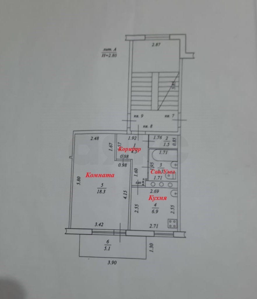 Фото №7: 1-комнатная квартира 34 м² - Темрюк, ул. Декабристов, 34