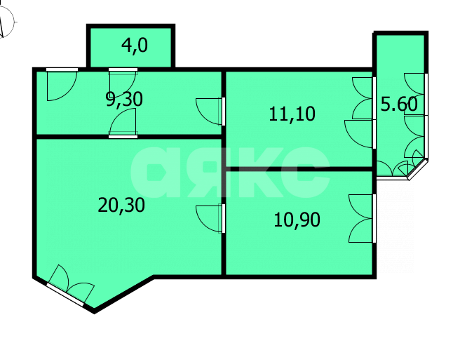 Фото №24: 2-комнатная квартира 60 м² - Анапа, жилой комплекс Чёрное море, ул. Анапское шоссе, 30к2пом10