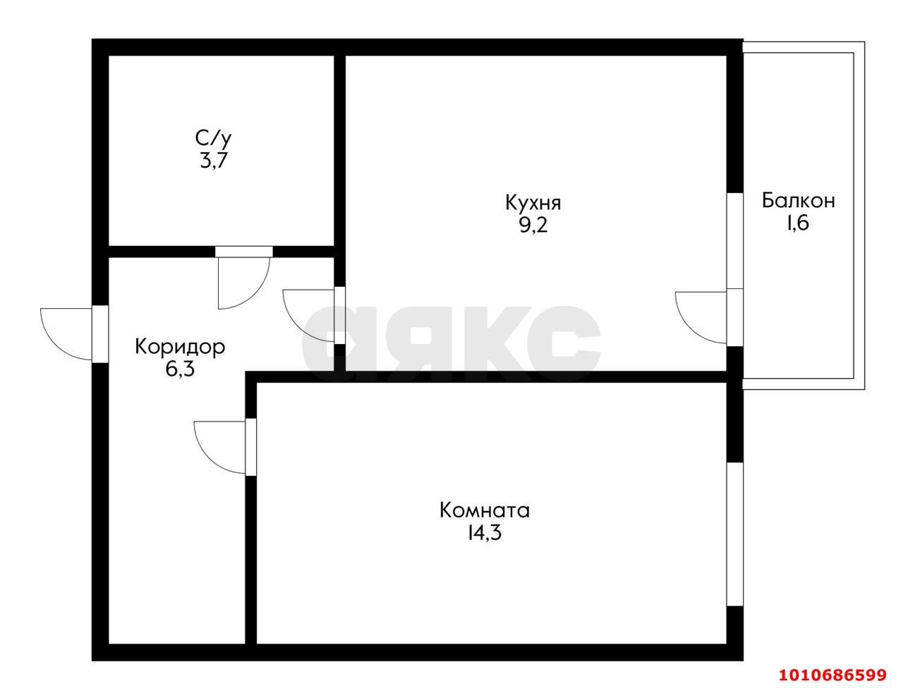 Фото №10: 1-комнатная квартира 38 м² - Краснодар, жилой комплекс Мечта, 