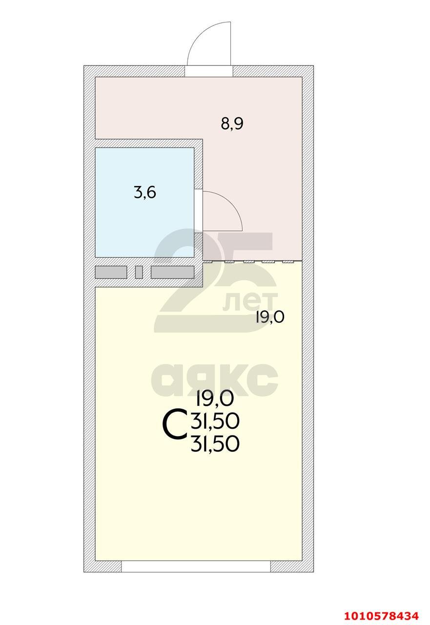 Фото №3: Студия 31 м² - Краснодар, Завод Измерительных Приборов, ул. Карякина, 5к2