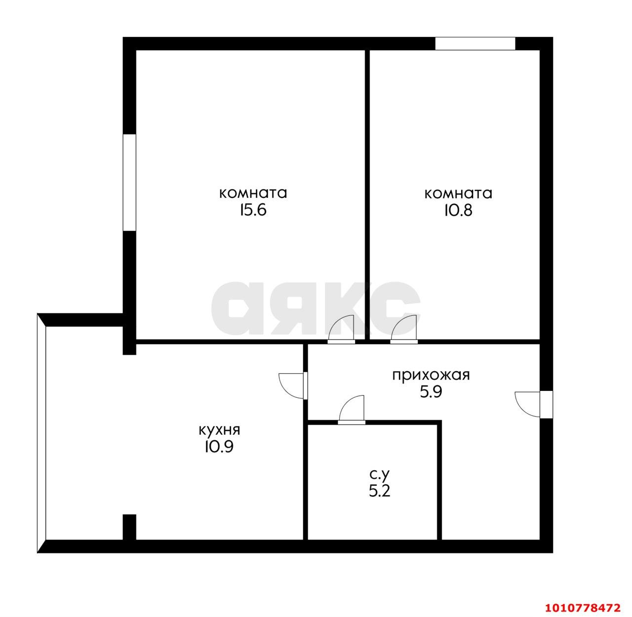 Фото №13: 2-комнатная квартира 50&nbsp;м², 4/6&nbsp;эт. - Российский, Прикубанский внутригородской округ, мкр. ЖК Лучистый, ул. Шевкунова, 5