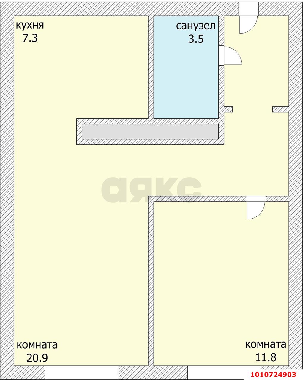 Фото №3: 2-комнатная квартира 46 м² - Краснодар, жилой комплекс Гранд Пэлэс, ул. Уральская, 75/6