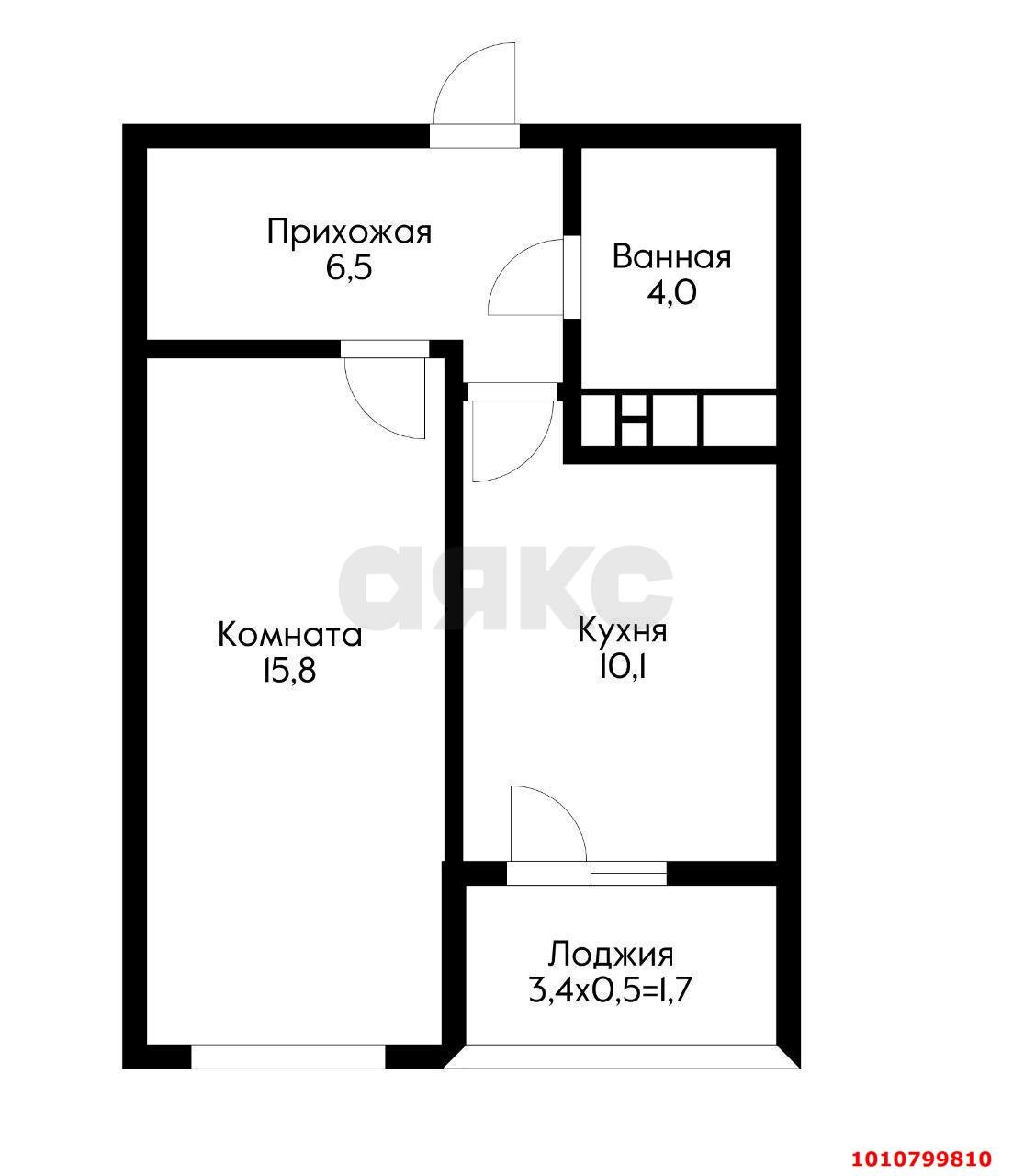 Фото №9: 1-комнатная квартира 41 м² - Краснодар, жилой комплекс Дружный, ул. Адмирала Серебрякова, 3к2