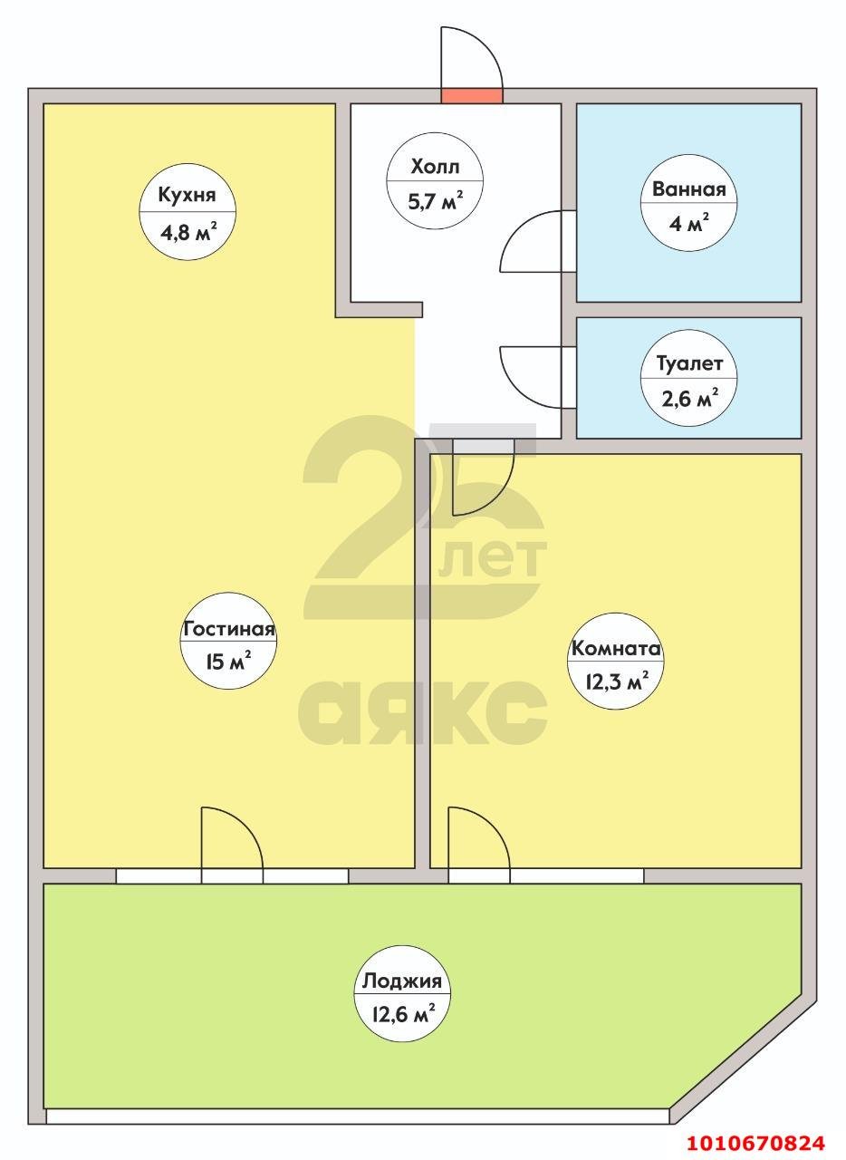 Фото №7: 1-комнатная квартира 50 м² - Краснодар, Калинино, ул. Кирилла Россинского, 6