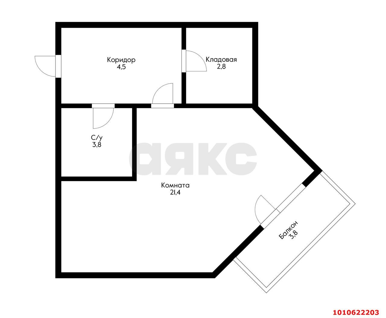 Фото №3: Студия 36 м² - Краснодар, Молодёжный, ул. Дубравная, 1