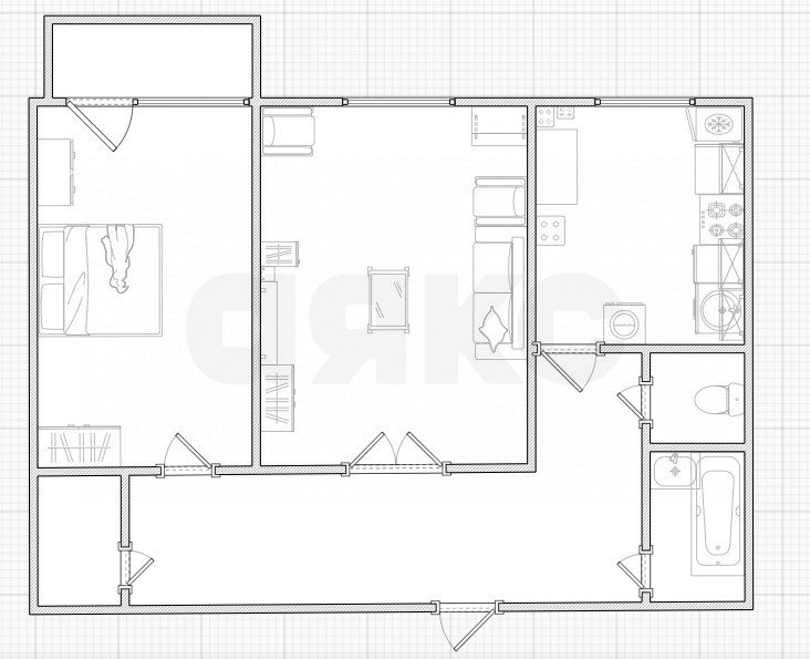 Фото №18: 2-комнатная квартира 50 м² - Тула, Советский территориальный округ, ул. Клары Цеткин, 5к2