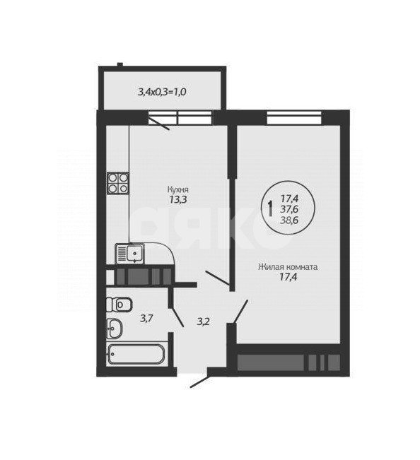 Фото №11: 1-комнатная квартира 38 м² - Темрюк, ул. Анджиевского