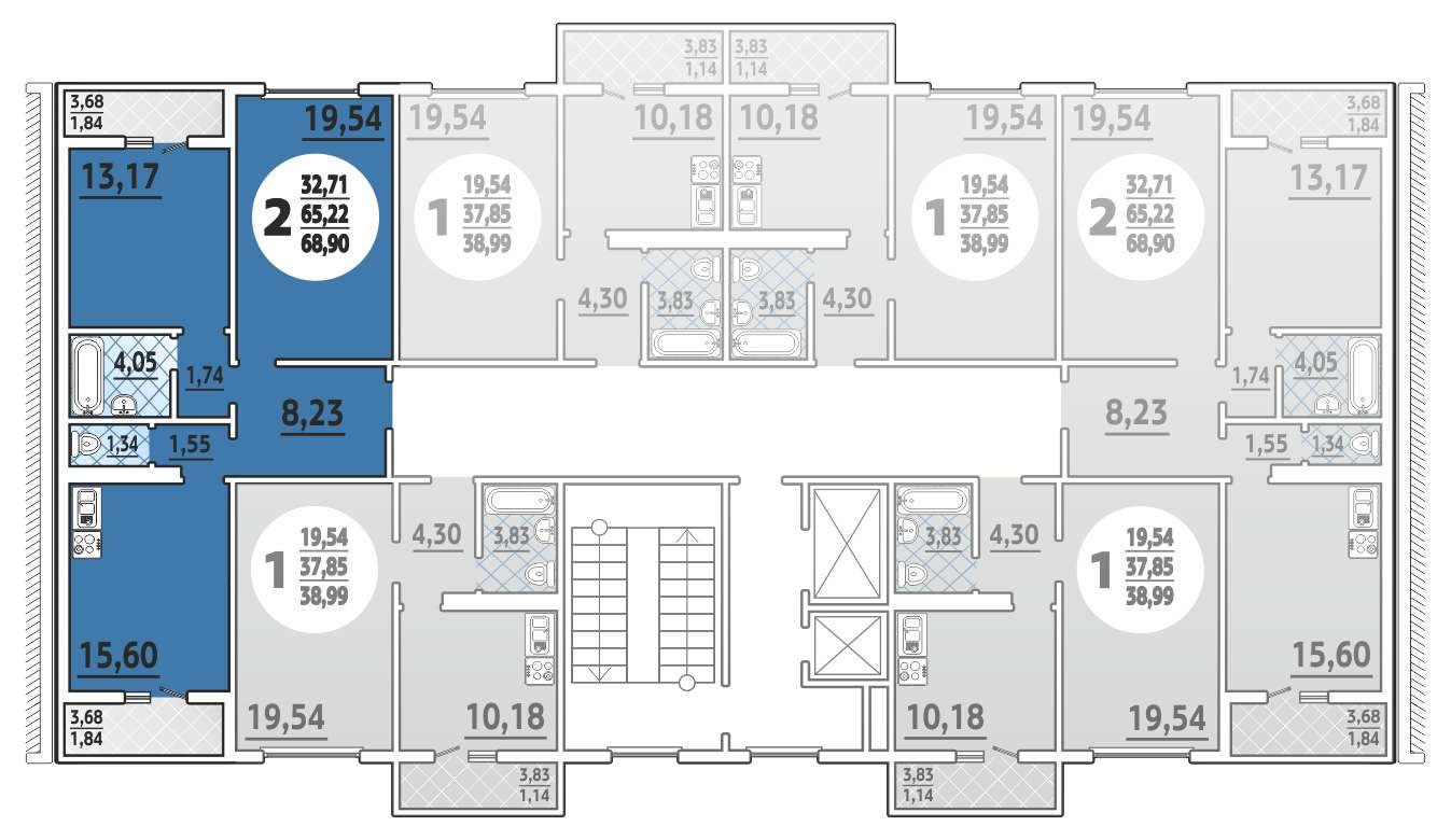 Фото №1: 2-комнатная квартира 68 м² - Краснодар, Почтовый, 