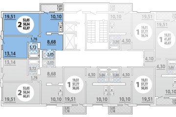 Фото №1: 2-комнатная квартира 62 м² - Краснодар, мкр. Восточно-Кругликовский, 