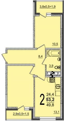 Фото №1: 2-комнатная квартира 53 м² - Краснодар, жилой комплекс Грани, ул. Западный Обход, 45