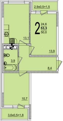 Фото №1: 2-комнатная квартира 53 м² - Краснодар, жилой комплекс Грани, ул. Западный Обход, 45к1