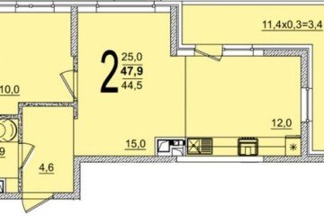 Фото №1: 2-комнатная квартира 47 м² - Краснодар, мкр. жилой комплекс Грани, ул. Западный Обход, 45к1